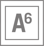 A gray letter "A" with a superscript number "6" next to it, centered inside a double-lined square border on a light background.